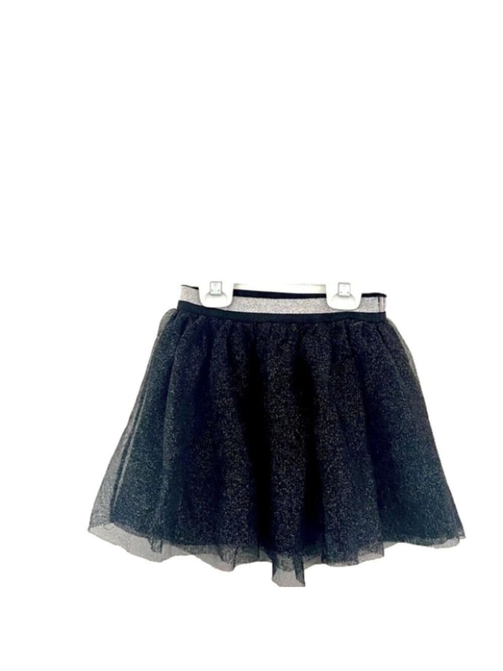 Cat & Jack Black Silver Sparkle Skirt Extra Small 4/5